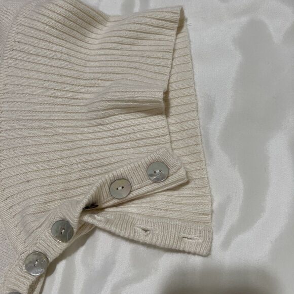 NWT Charter Club MOP Button Detail White WOOL ANGORA Blend Sweater Turtleneck XL - Picture 5 of 15